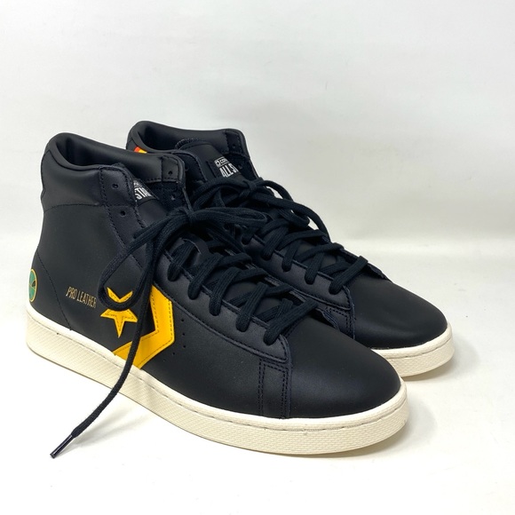 Converse High Top Casual Sneakers Pro Leather Black Yellow Men’s Sizes 171166C - Picture 3 of 8